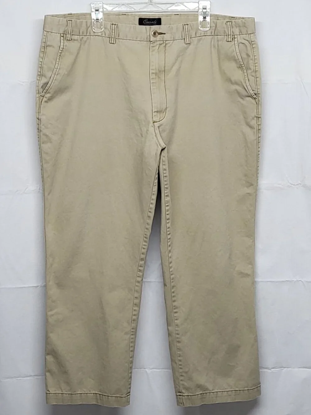 Roundtree & Yorke Casuals Mens Chino Pants 44 X 30 Flat Front High Rise Cotton